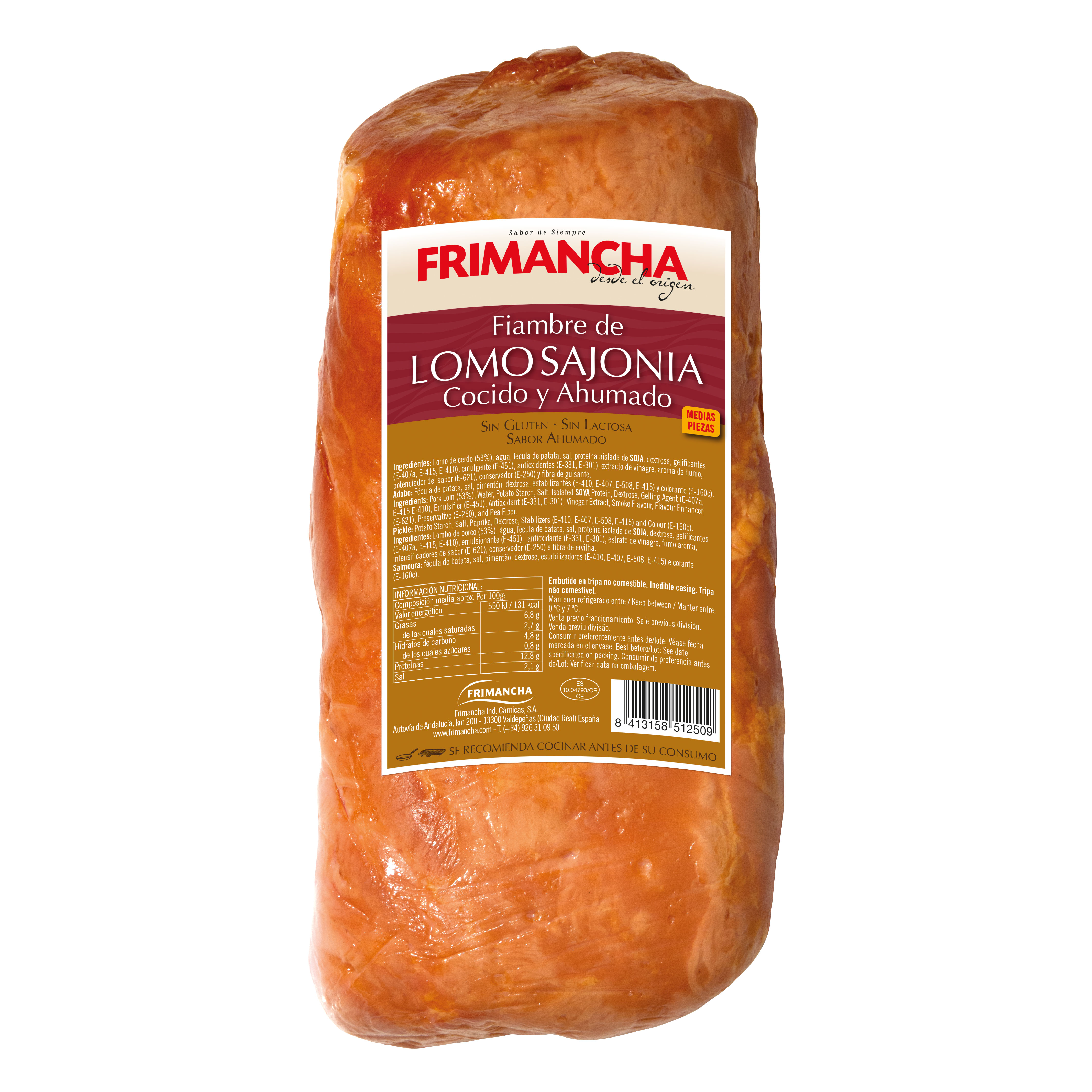 Fiambre de Lomo Sajonia Cocido y Ahumado 1/2 Piezas